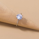 simple microencrusted white zircon female ring fashion copper ringpicture9