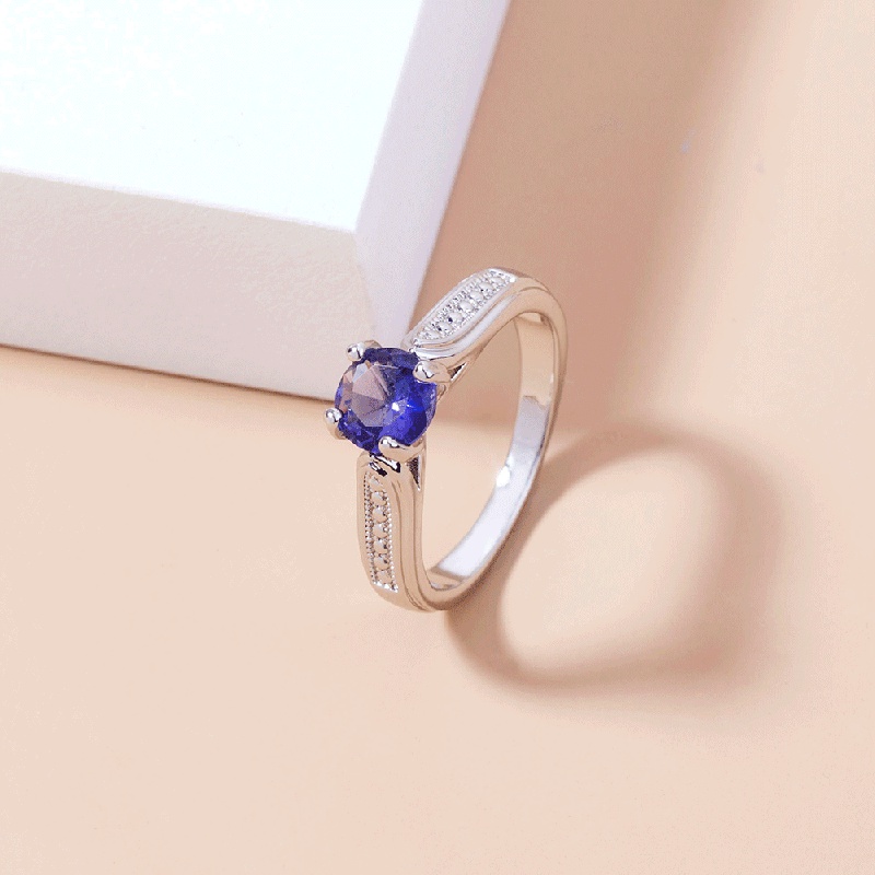 Simple microset female ring ladies fashion zircon copper ring