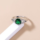 fashion retro emerald green zircon ring simple microset copper ringpicture11