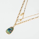 fashion freshwater pearl multilayer abalone shell alloy necklacepicture8
