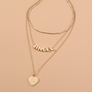 fashion letters multilayer simple retro heartshaped pendant alloy necklacepicture6