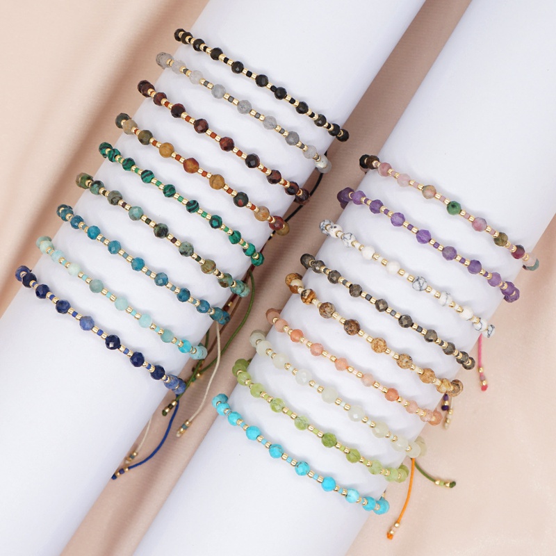 bohemian semiprecious stones miyuki beads friendship rope bracelet female