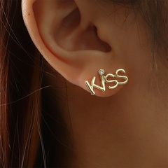 Simple Geometric Valentine's Day Letter Kiss Fashion Earrings