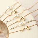 fashion alphabet pearl doublelayer heartshaped alloy necklacepicture8