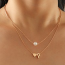 fashion alphabet pearl doublelayer heartshaped alloy necklacepicture9
