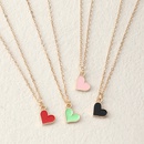 fashion heartshaped pendant necklace color drip oil alloy necklacepicture8