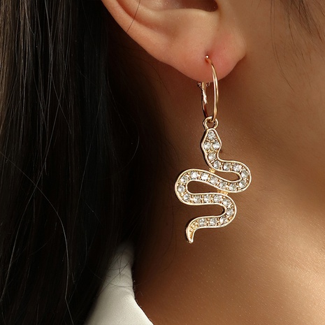 fashion rhinestone-studded snake-shaped drop earrings jewelry wholesale's discount tags