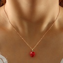 fashion lips letter R strawberry pendant creative alloy necklacepicture8