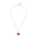 fashion lips letter R strawberry pendant creative alloy necklacepicture11