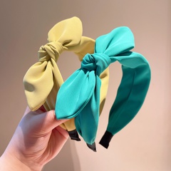 simple solid color bow rabbit ears hairpin headband wholesale