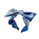 retro ethnic bow shaped color matching flower printing headband wholesalepicture11