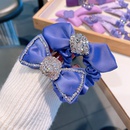 Korean retro drill taro purple rhinestone bow hair ring head tiepicture8