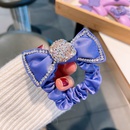 Korean retro drill taro purple rhinestone bow hair ring head tiepicture9
