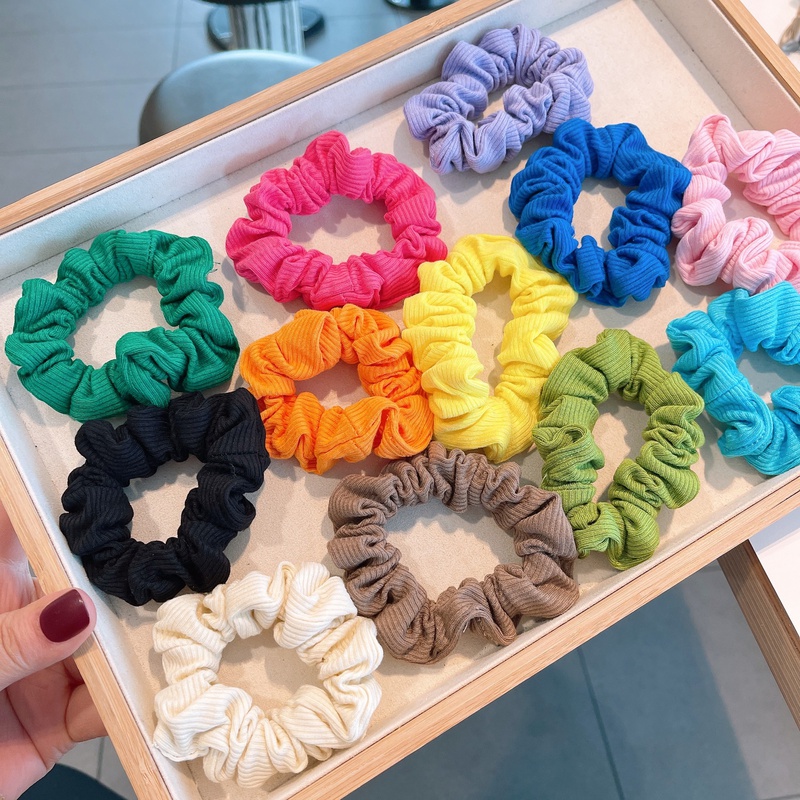 simple folded hair scrunchies hair rope rubber band accessories