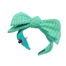 simple solid color waffle doublelayer threedimensional bow headband jewelrypicture11