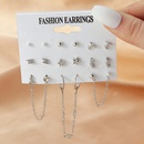Fashion Acetate Set 5 Pairs Resin Inlaid Pearl Color Earrings Wholesalepicture9