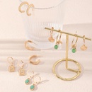Fashion Acetate Set 5 Pairs Resin Inlaid Pearl Color Earrings Wholesalepicture10