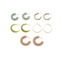 Fashion Acetate Set 5 Pairs Resin Inlaid Pearl Color Earrings Wholesalepicture11