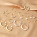 retro simple geometric full pearl cardboard earrings set wholesalepicture8