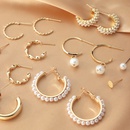 retro simple geometric full pearl cardboard earrings set wholesalepicture9