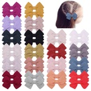 childrens hair accessories simple bow ponytail clip solid color fabric hair clippicture7