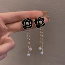 Retro long tassel flower zircon pearl drop earrings wholesalepicture11