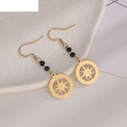 retro 14k gold black rice bead fish hook heart snowflake stainless steel earringspicture13