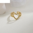 new stainless steel hollow heart ring female fashion adjustable ringpicture11