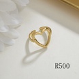 new stainless steel hollow heart ring female fashion adjustable ringpicture12
