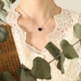 simple heartshaped black diamond pendant necklace fashion titanium steel goldplated clavicle chainpicture10