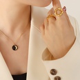 fashion star moon round pendant necklace titanium steel 18k gold clavicle chainpicture10