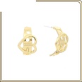 fashion simple Cshaped irregular hollow geometric stud earrings wholesalepicture15