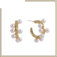 simple metal pearl inlaid geometric fashion earrings wholesalepicture15
