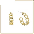 simple geometric hollow chain Cshaped stud earrings wholesalepicture13