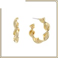 simple geometric hollow chain Cshaped stud earrings wholesalepicture16