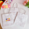 simple color flower doublesided printing white tote shopping gift bagpicture10