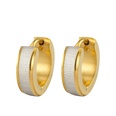 vintage round ear buckle trend full gold brushed stainless steel earrings wholesalepicture13