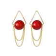 creative triangle pearl tassel fashion red earrings wholesalepicture9