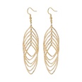 hollow circle multilayer leafshaped long alloy earringspicture10