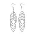 hollow circle multilayer leafshaped long alloy earringspicture11