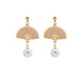 retro fan pearl flower folding tassel earrings ear clipspicture11