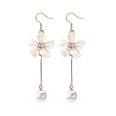 fashion white daisy flower pearl tassel earrings wholesalepicture14