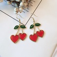 Korean version of cherry heart dripping oil alloy earringspicture12