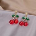 Korean version of cherry heart dripping oil alloy earringspicture15