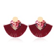 fashion simple heart shaped fanshaped tassel earrings wholesalepicture12