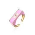 simple copper plated 18K gold drip oil eye geometric open ring femalepicture12