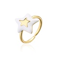 fashion copper 18K gold plated oil drop irregular fivepointed star open ring femalepicture12