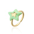 fashion copper 18K gold plated oil drop irregular fivepointed star open ring femalepicture13