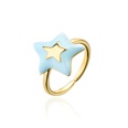 fashion copper 18K gold plated oil drop irregular fivepointed star open ring femalepicture14