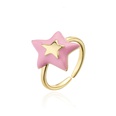 fashion copper 18K gold plated oil drop irregular fivepointed star open ring femalepicture15